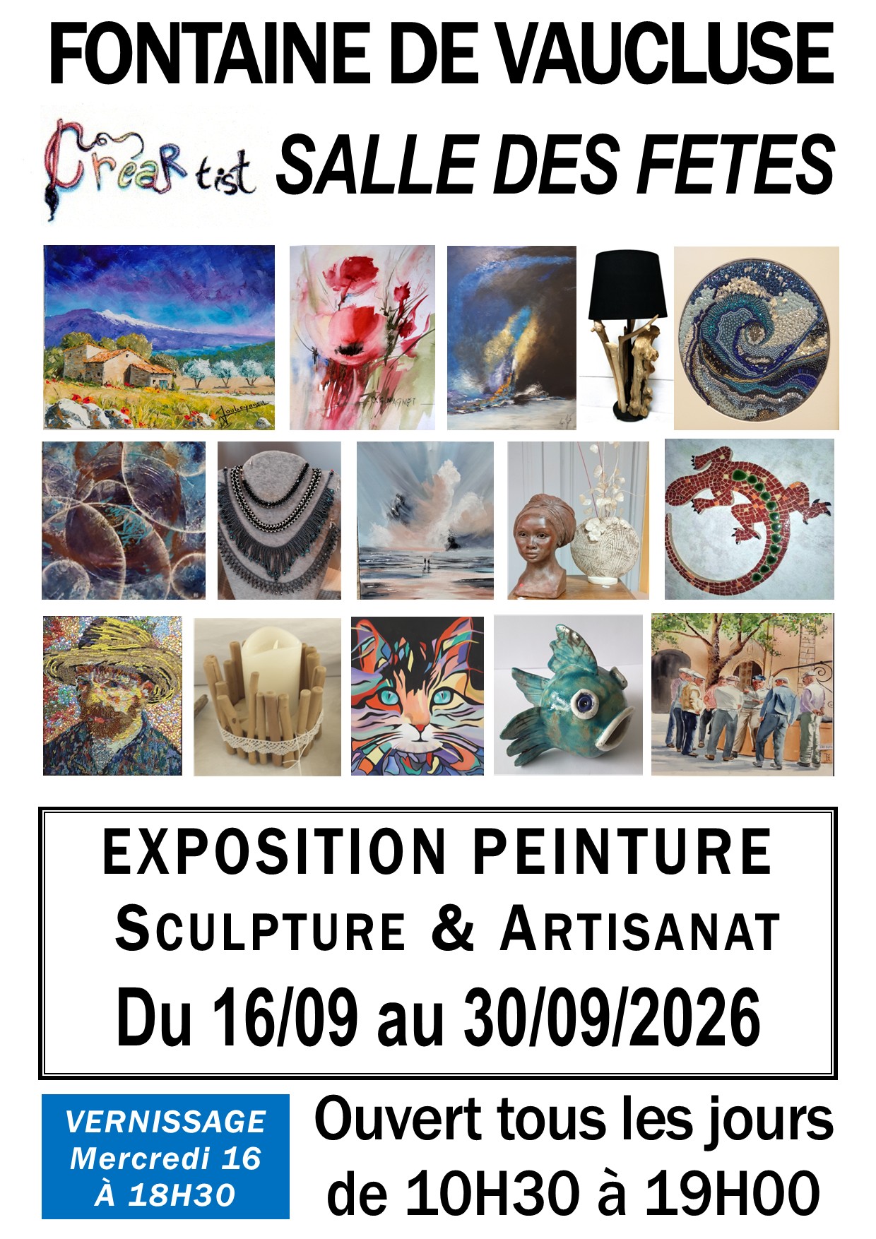 expo salle des f&ecirc;tes 16 au 30 septembre